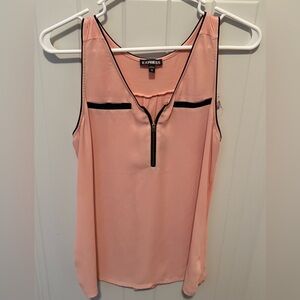 Express Women's Light Pink Zip-Front Tank Top